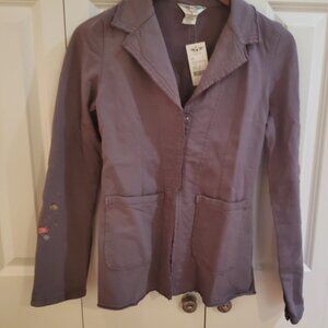 Hard tail gray jacket embroidered sleeves medium NWT